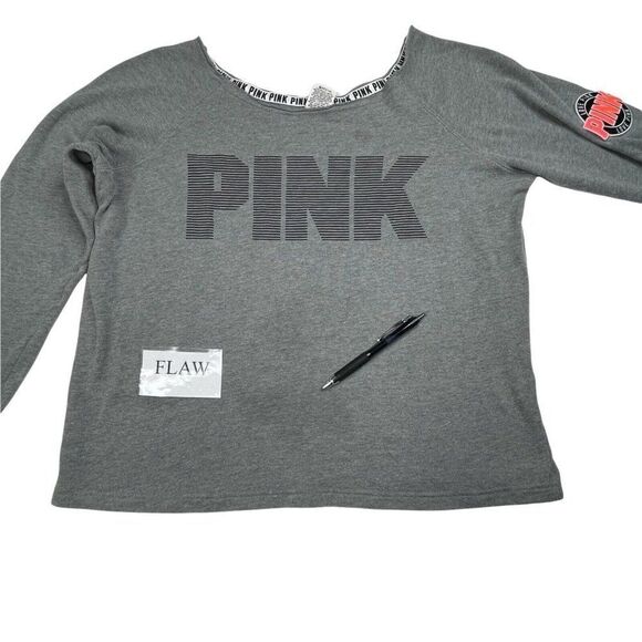 Victoria's Secret Pink Wide Neck French Terry Sweatshirt - Picture 7 of 8
